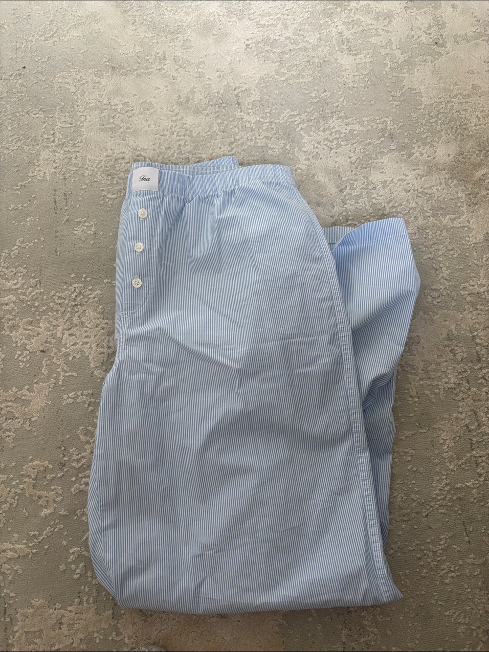 TNA Light Blue Pinstripe Relaxed Cotton Pants